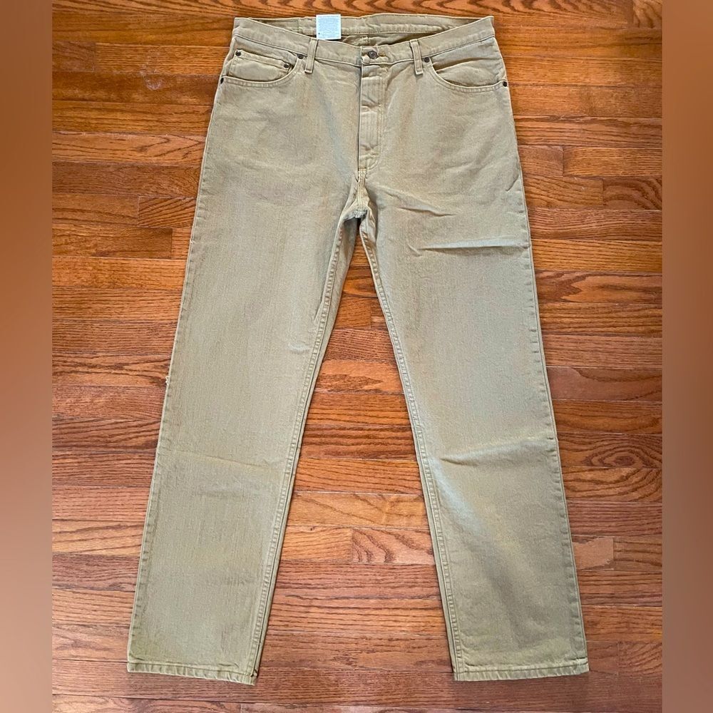 BEIGE WRANGLER STRAIGHT LEG REGULAR FIT ADVANCED COMFORT JEANS 38 X 32
